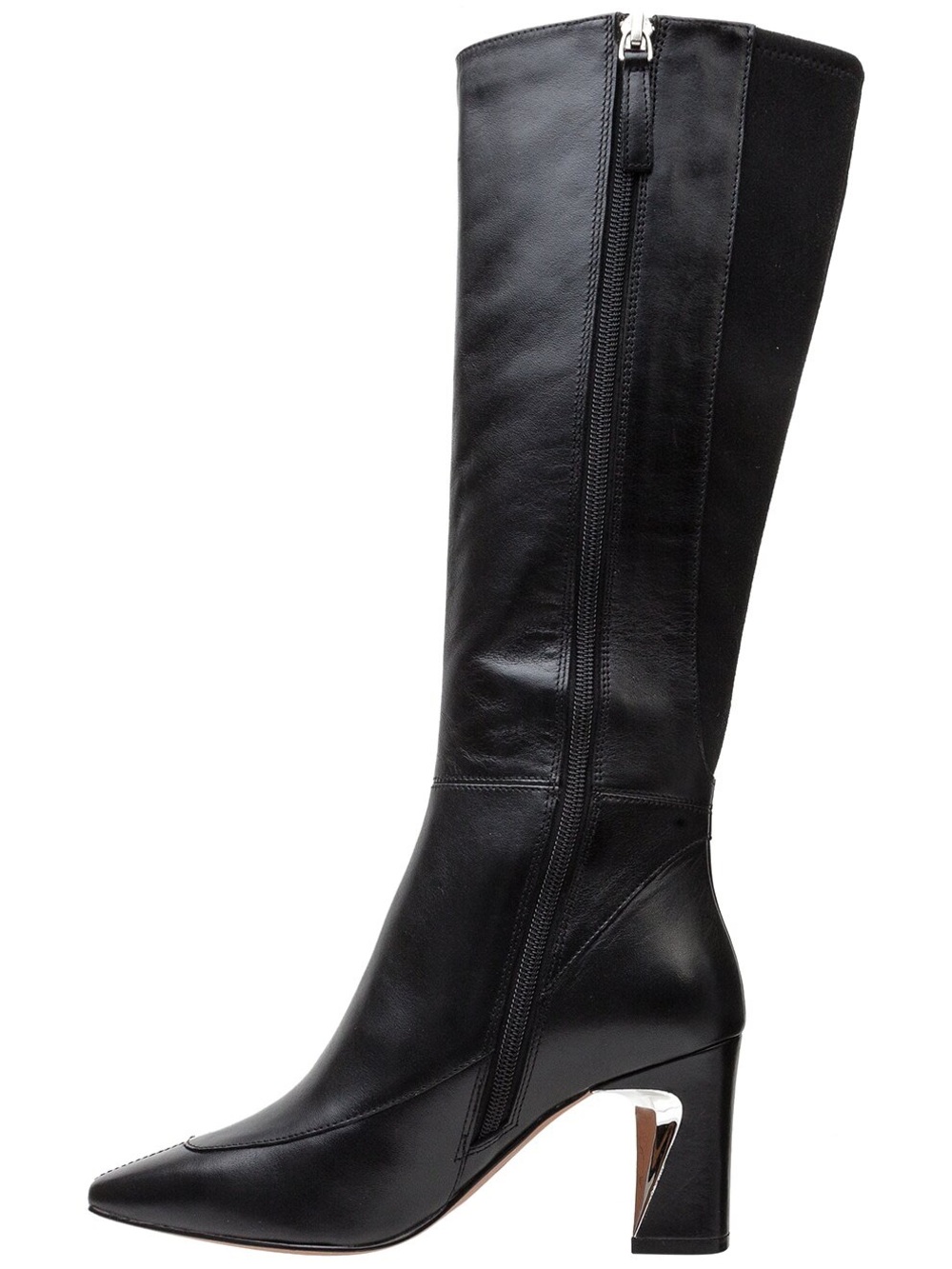 Linea Paolo Women's Black Leather  Zip Boot with Sculpted Heel. Very expensive!
